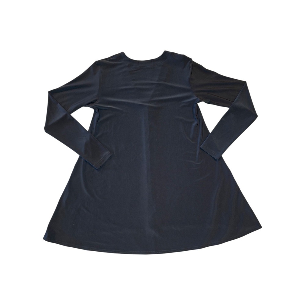 Sympli Tunic Top Womens 8 Black Button Front Stretch Long Sleeve Minimalist - Picture 8 of 9